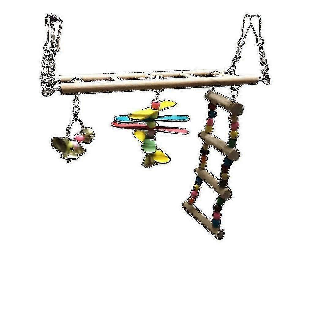 Kuş Oyuncak Ahşap Merdiven Salıncak Tırmanma Merdiveni Haning Papağan Oyuncak