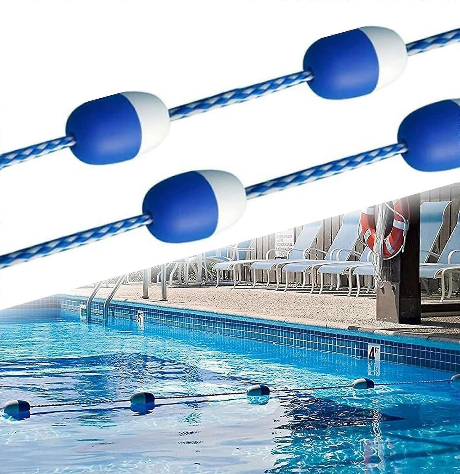 2 Pack Commercial Pool Safety Ropes for Swimming Pool 6m and 9m Swimming Pool Divider with Boundary Rope (28.6m) SingleColoured 94ft/28.6m