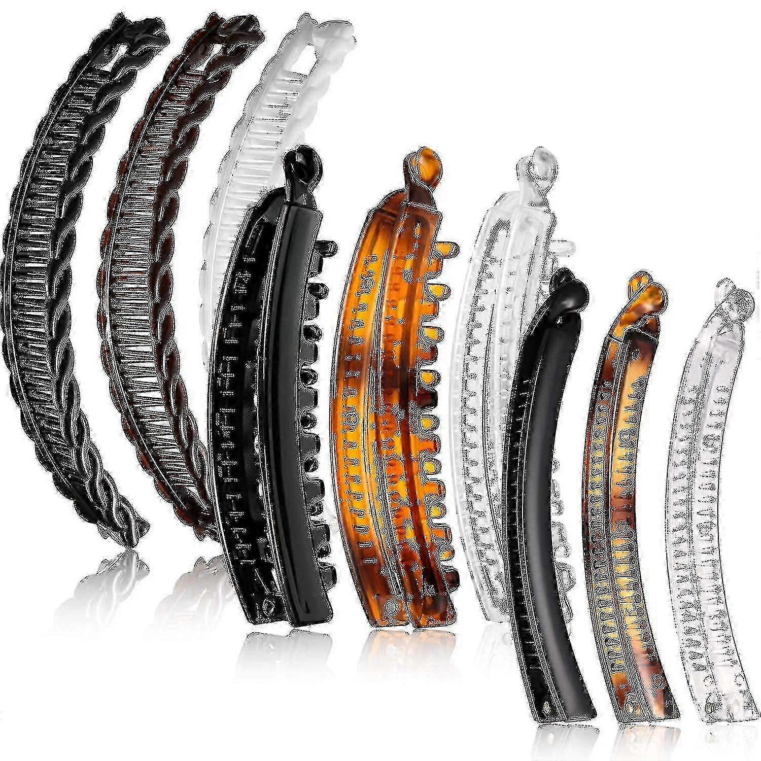 Ensemble de pinces à cheveux banane, Clincher Combs Grip Fishtail Clips 3style 9pcs 2025