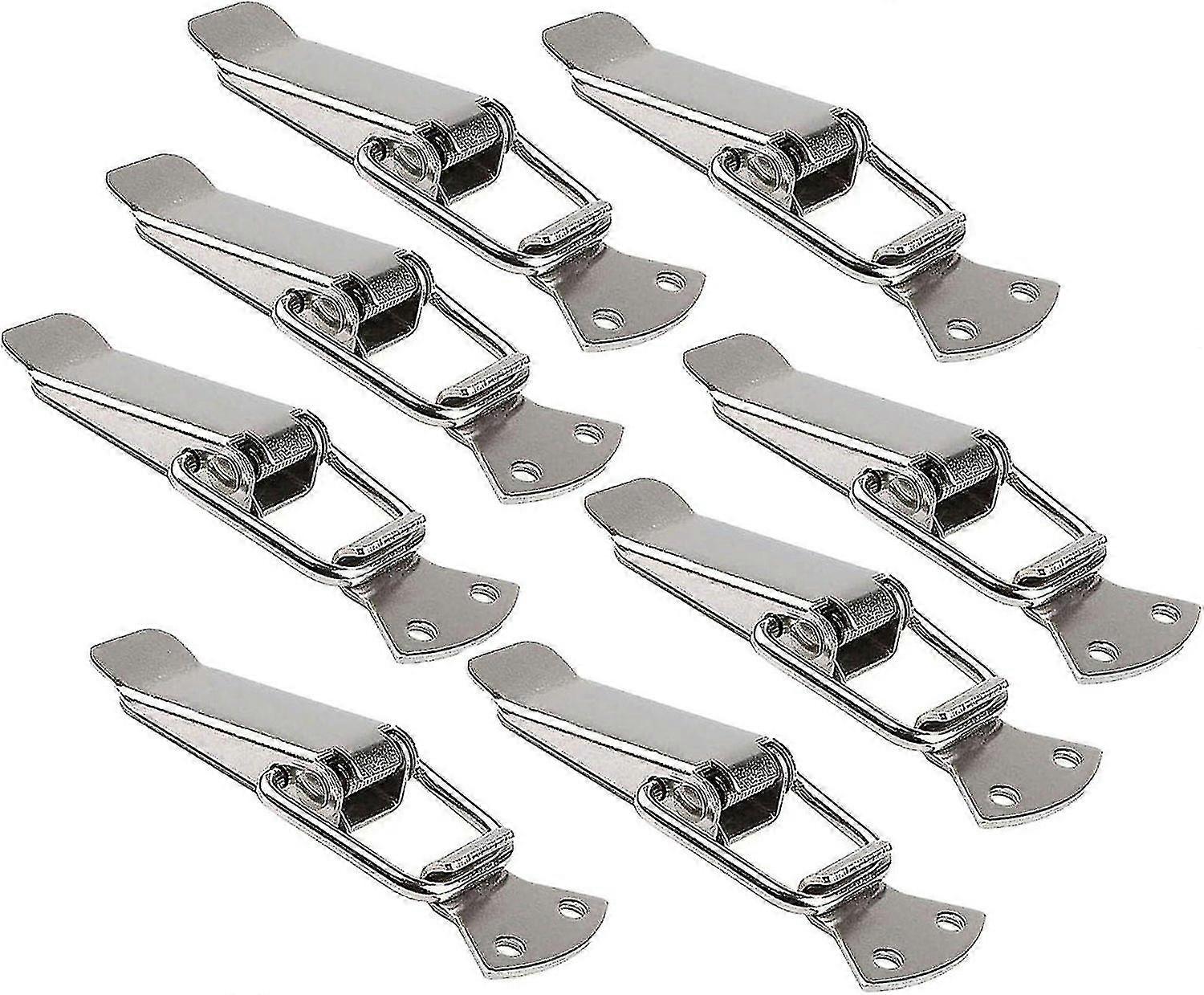 8pcs Stainless Steel Tension Clasp with Screws, 56mm Lever Clasp, Spring Toggle Latch Hasp, Catch Cl