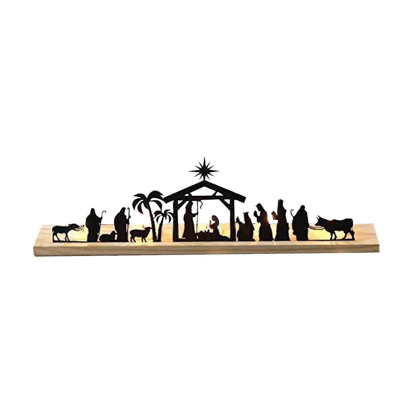Nativity Scene Advent Candle Holder Tea Light Candle Holder Small Nativity Set Christmas Table Decoration