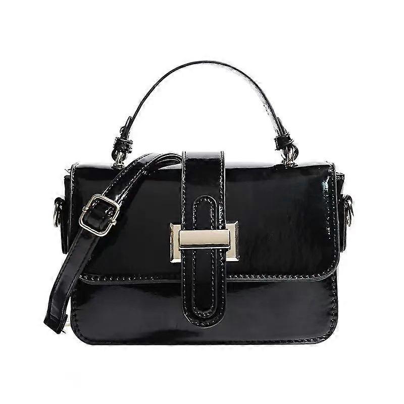 Simple Shoulder Messenger Bag - Black