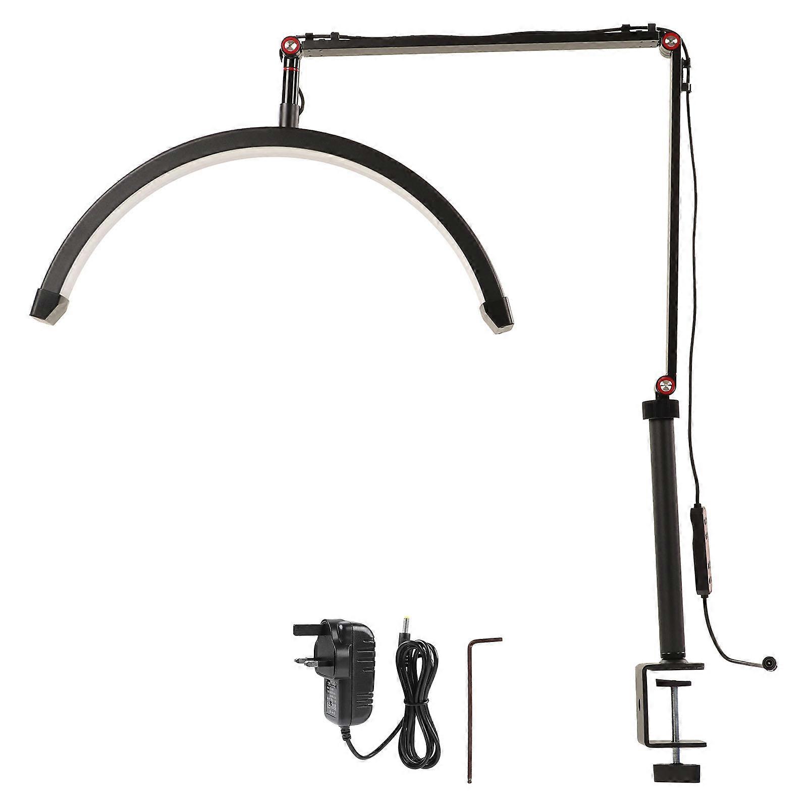 Half Moon Live Fill Light - 360° Rotating LED with Adjustable Brightness & Desk Clip