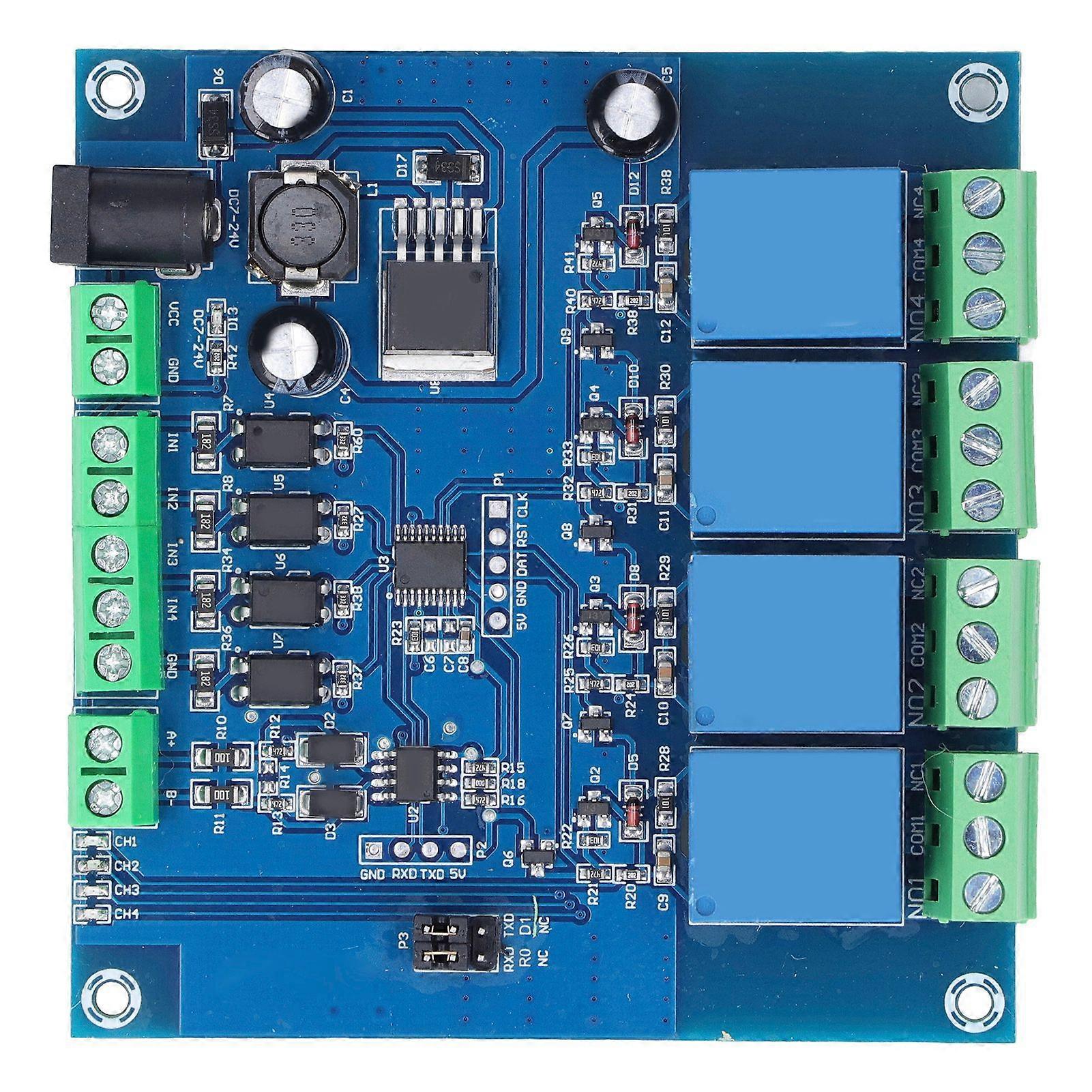 High quality  Modbus-Rtu 7-24V 4-way relay module switch input and output RS4...