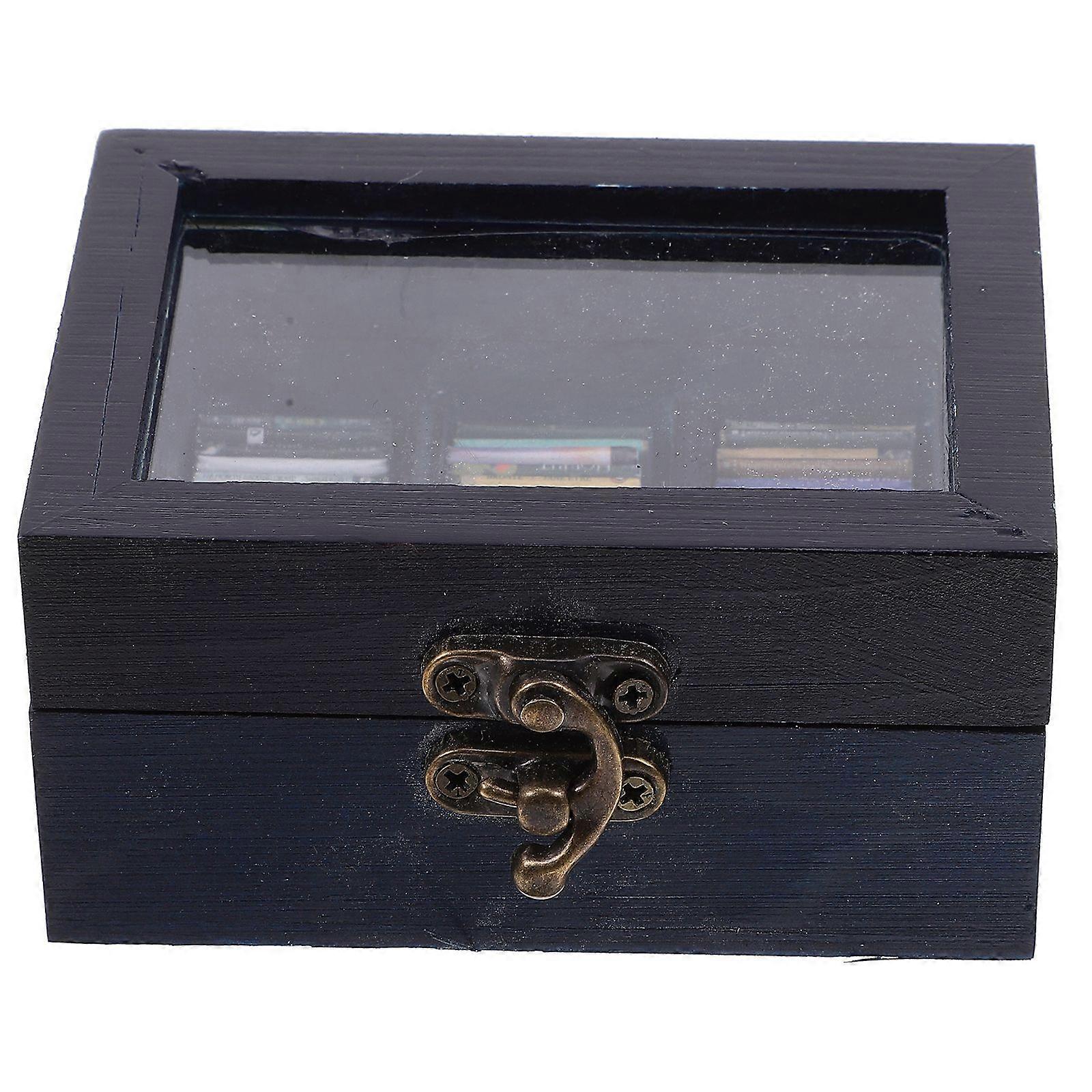 1 Set of Miniature Bookshelf Decoration Anxiety Bookshelf Wooden Display Bookshelf with Mini Books