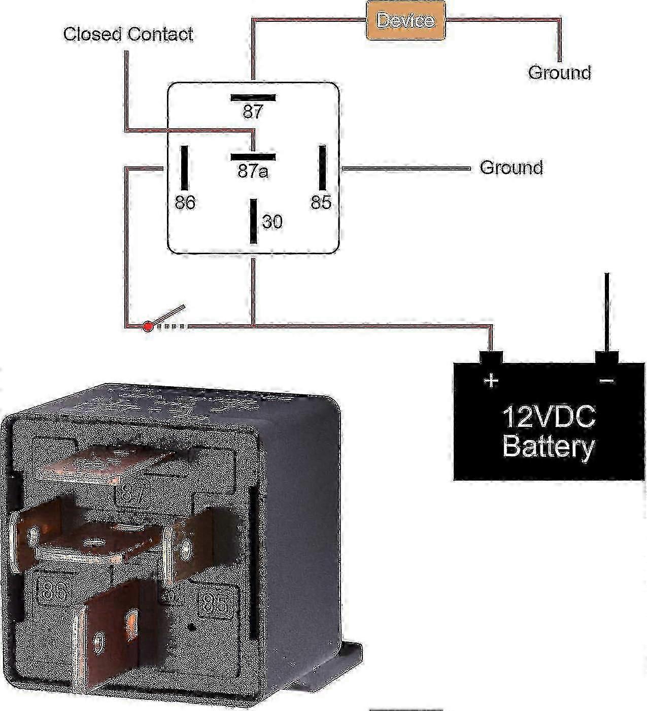 2 Pieces 5 Pin 12V 80A Relay for Automotive SPDT Switch for European Vans