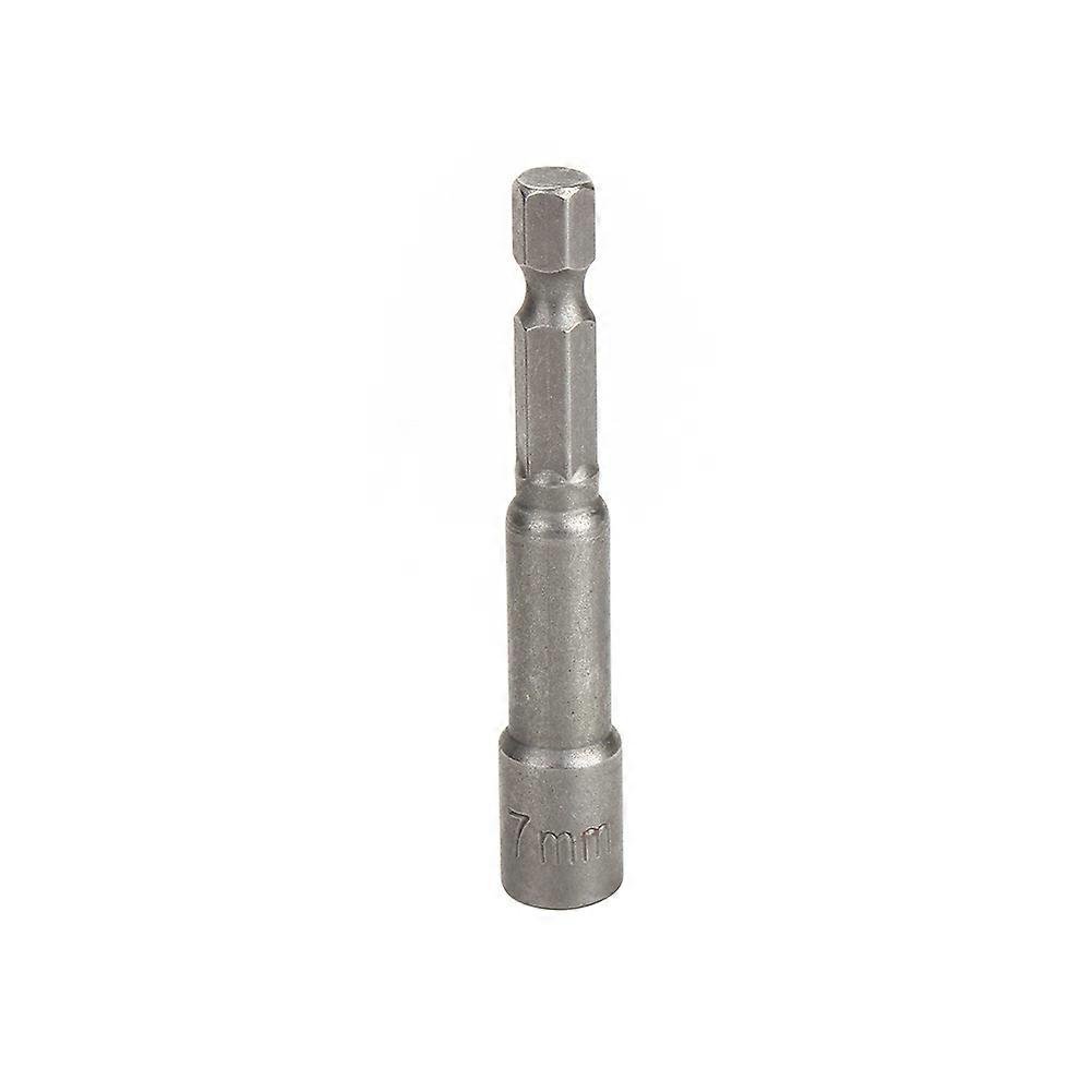 1/4 Shank 7mm Magnetic Nut Driver Set Socket Adapter Hex Drill Bit