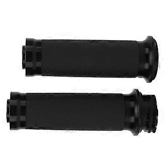 2pcs motocycle poignées 25mm cnc billette aluminium antidérapant noir universel pour moto de vélo--
