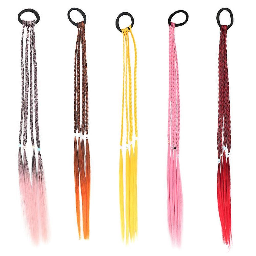 Gradient Color Ponytail Wig Pack – Durable Hair Extension Accessory for Parties & Gatherings (5pcs)