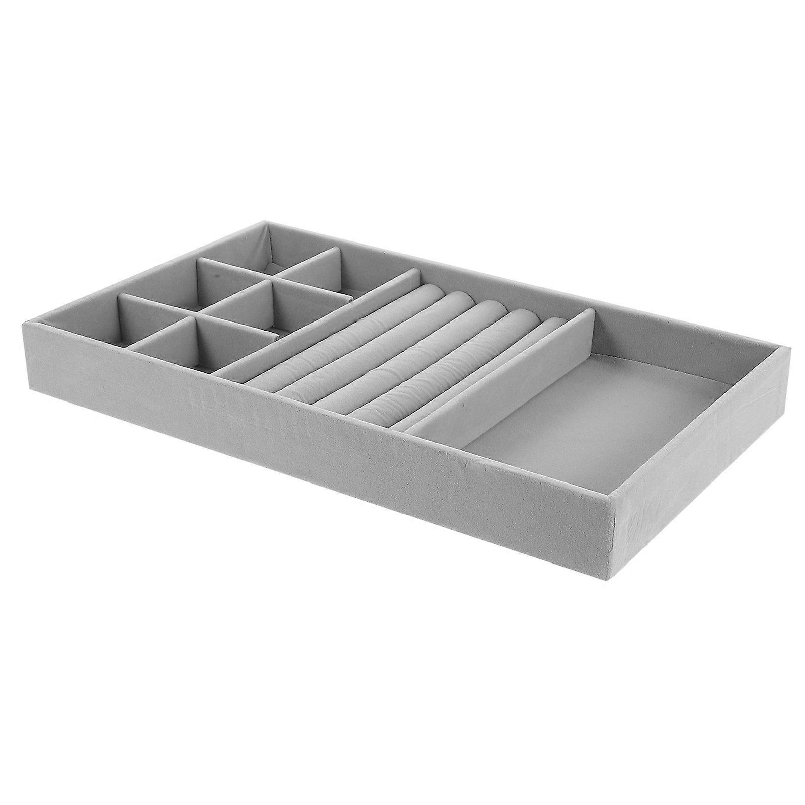 Gray Decorative Jewelry Storage Tray for Rings and Earrings – Multi Functional Display Plate for Home and Store Dressing Tables – Space Saving