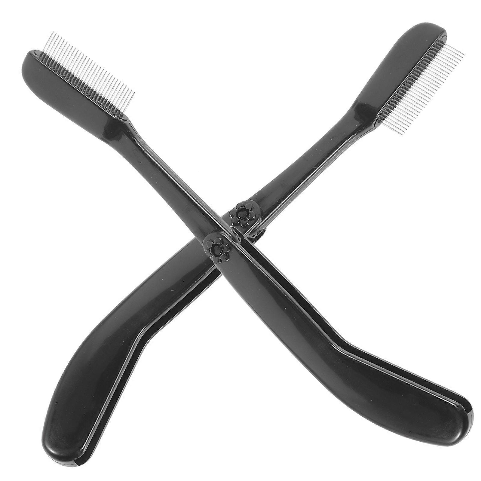 Lash Comb Daily Use Eyebrow Eyelashes Brush Crescent Folded Comb Separating Eyelashes 2Set