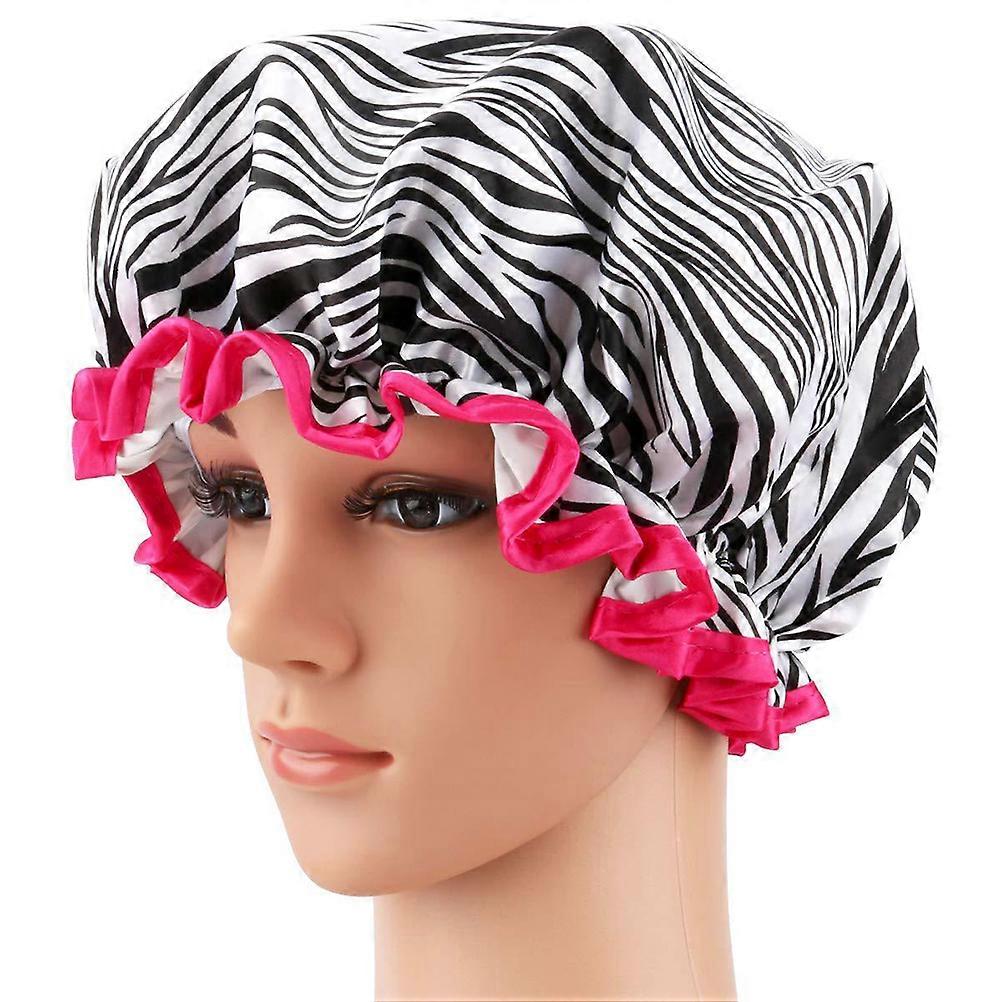 Waterproof Washable Shower Caps Bath Cap for Women Elastic Printed Bathing Caps 28x28cm 4Pcs Yellow Red Beige