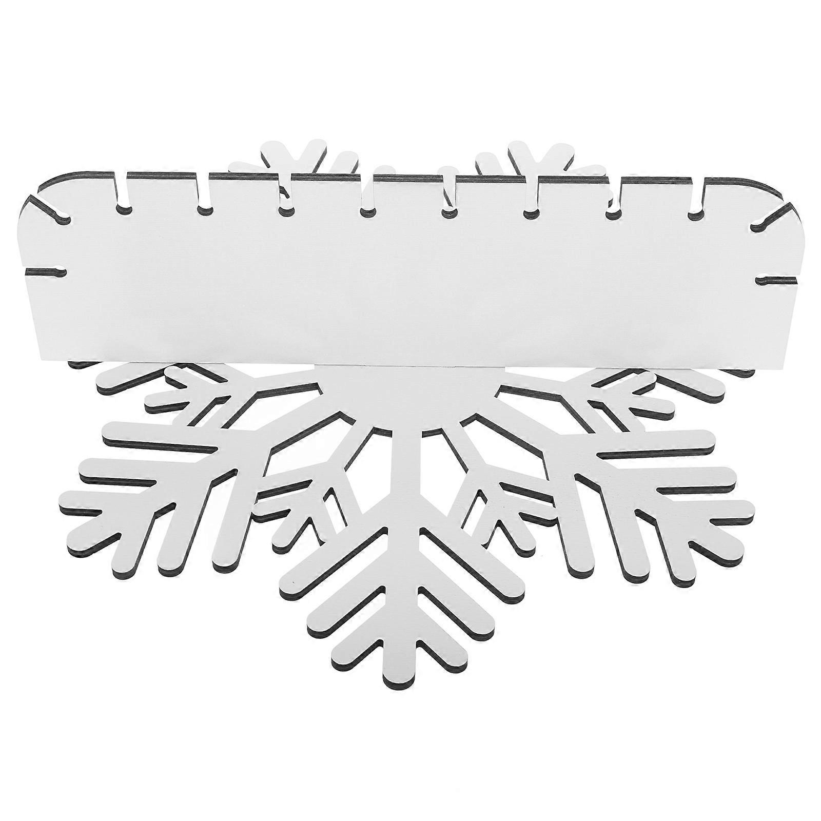 Snowflake Wall Decor Beige Wooden Holiday Floating Shelf with Clutter-Free Storage for Wall