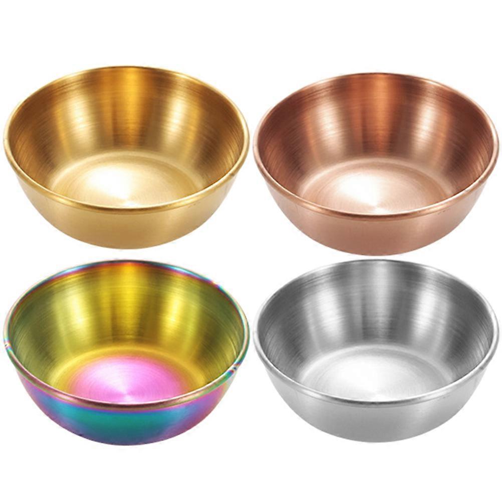 Sauce Dipping Bowls Stainless Steel Seasoning Bowls For Home Users Family Gathering 4Pcs