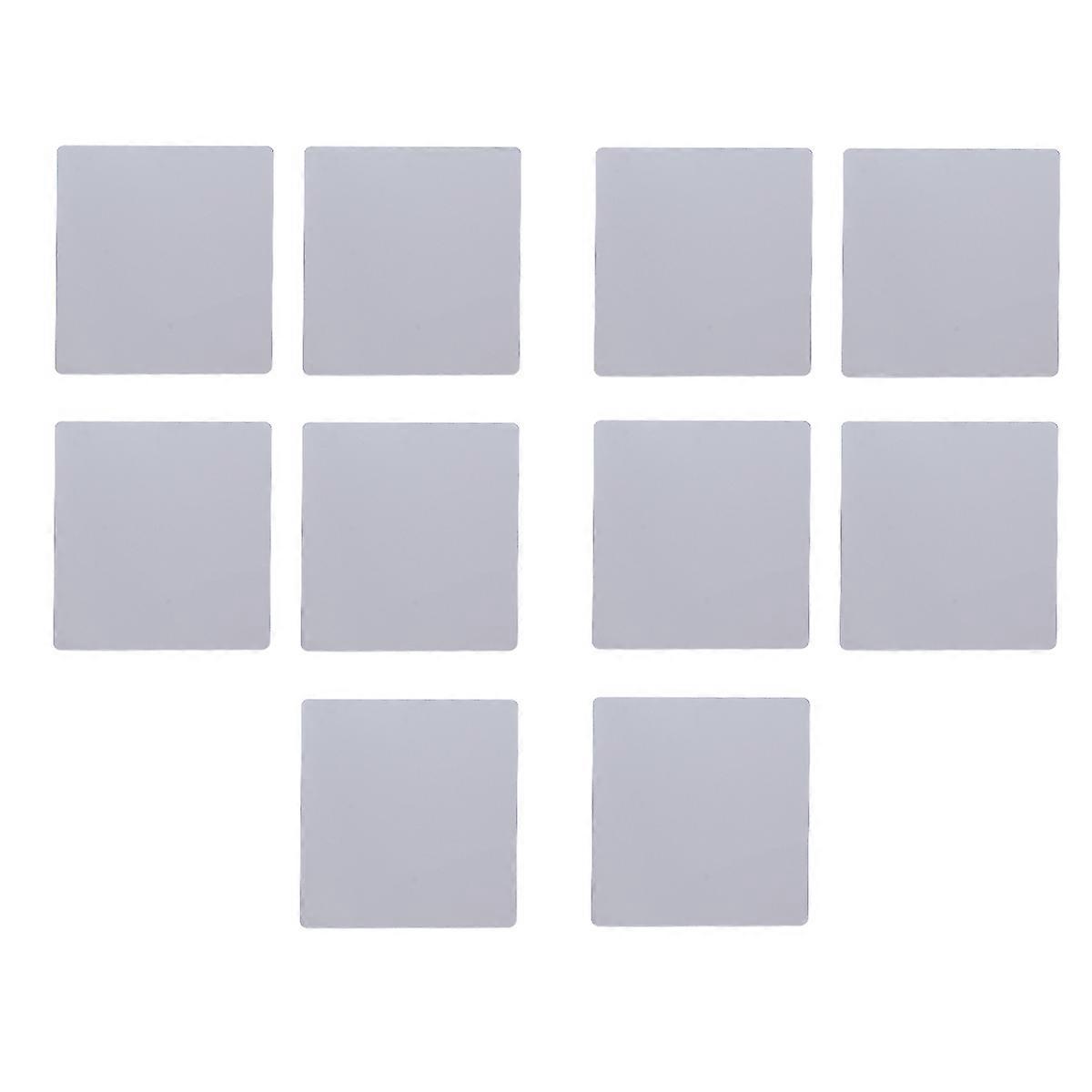 Mirror Sticker For Home Silver Square Room 14.5x14.5cm 10Pcs