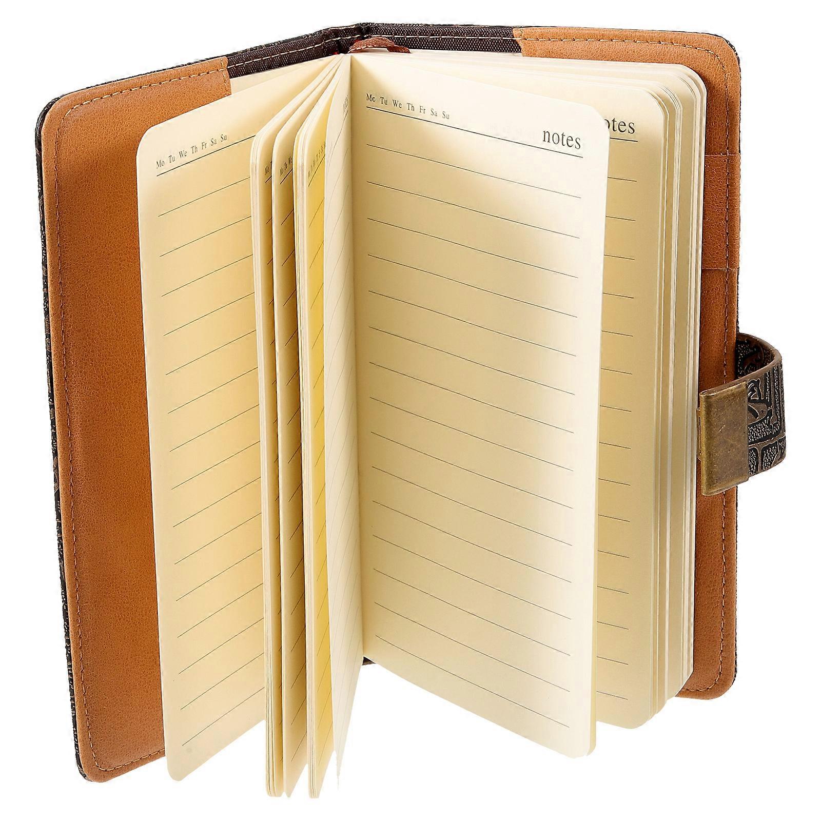 Locked Notebook Dark Brown Rectangular Diary Recording Memory For Work Trips Daily Life 1Pack