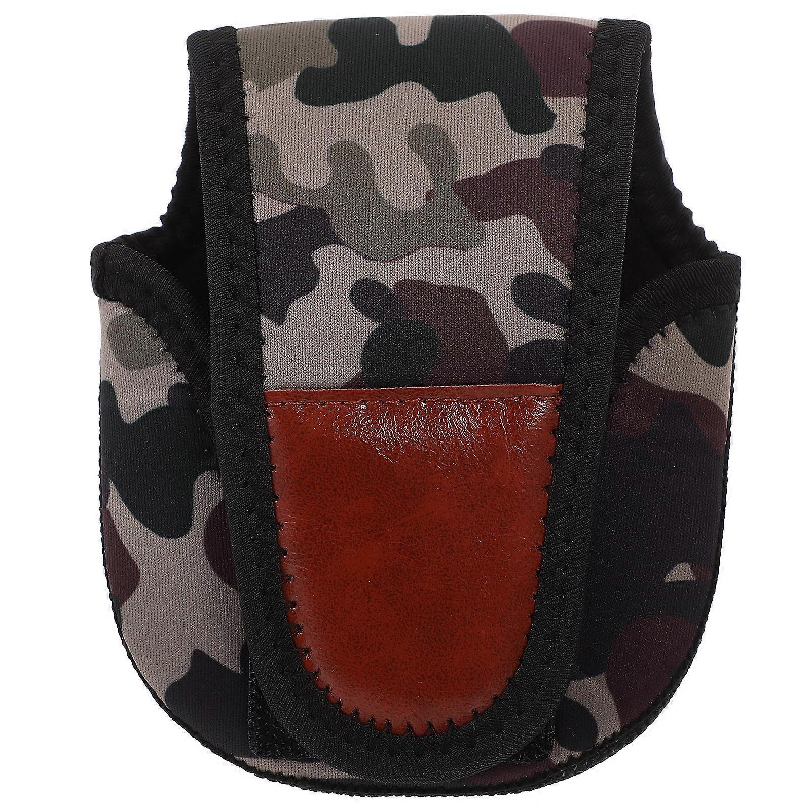 Case For Fishing Reels Anti-Scratch Portable Fishing Reel Storage Bag Camouflage 5.5X4.2X0.4in 2Pcs