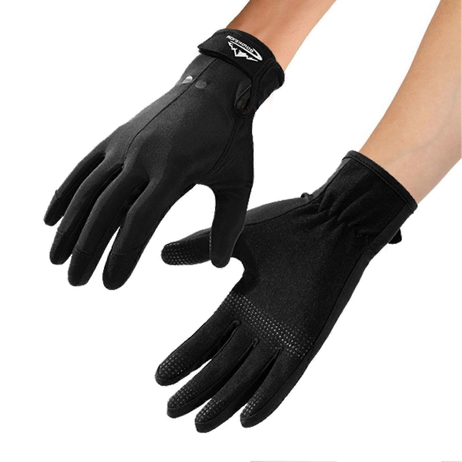 Diving Gloves For Men - Swimming, Thick Palm Padding, Adjustable Strap - Size L, Black