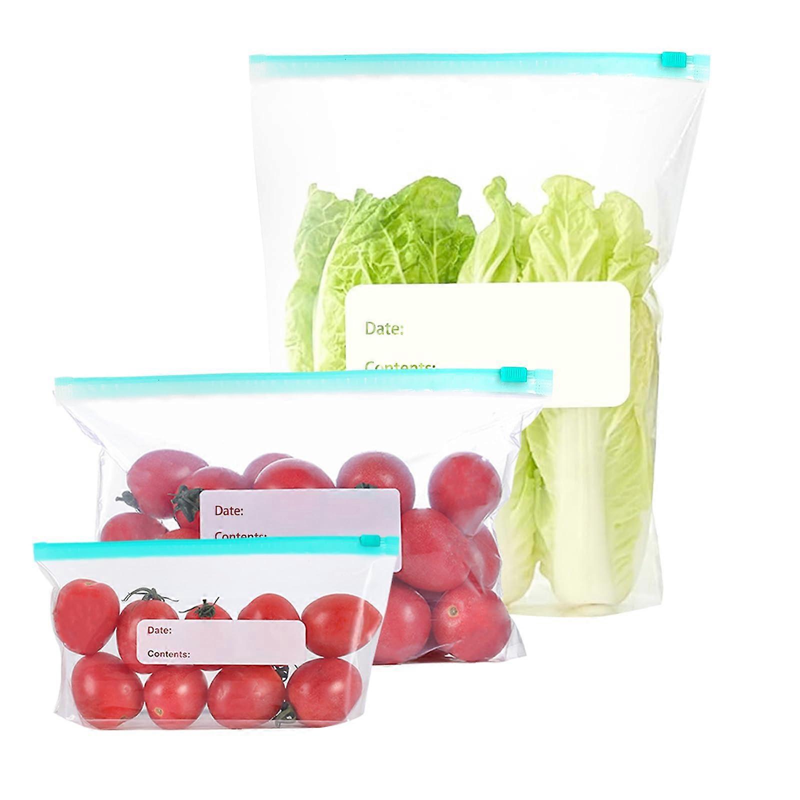 Pack of 90 Freezer Bags, Reusable, for Meat, Fruit, Veg Snacks (3 Sizes)