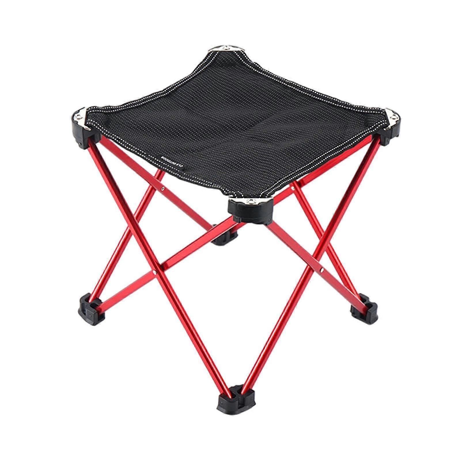 Camping Stool Folding Small Chair Portable Mini Fishing Stool for Beach Use, Compact Lightweight Red Design