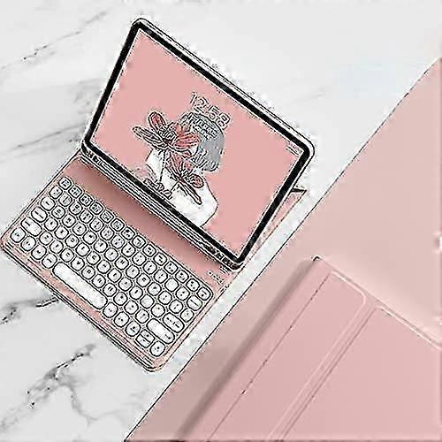 Ipad Air3 Pro10.5 Ipad 7th / 8th /9th Generation Ipad 10.2 Keyboard Case Bluetooth Keyboard Case Cute Round Keycap Detachable Color Keyboard Cover (ip
