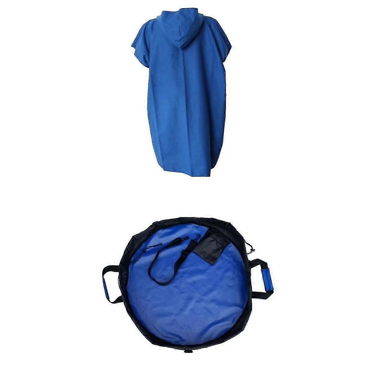 Unisex Beach Bath Swim Poncho Robe With Hood Changing Towel & Changing Mat