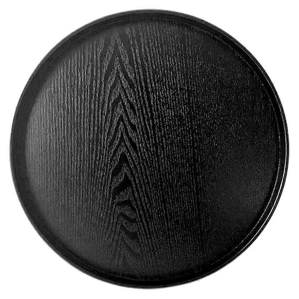 Small Serving Tray Wood Round Tea Tray Multi-Functional Use For Restaurants 33.00X33.00X2.00CM 1Set