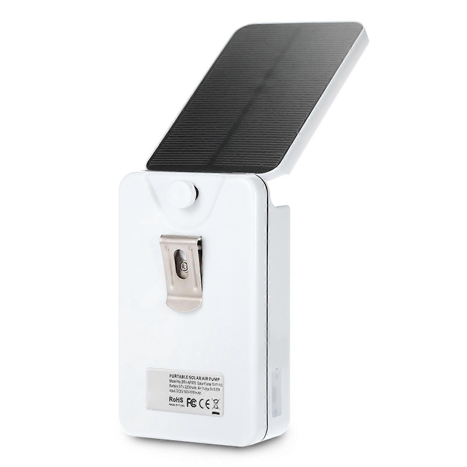 Solar Oxygen Pump AC DC USB Rechargeable with Air Hose for Aquarium Fish Tank Power Outage