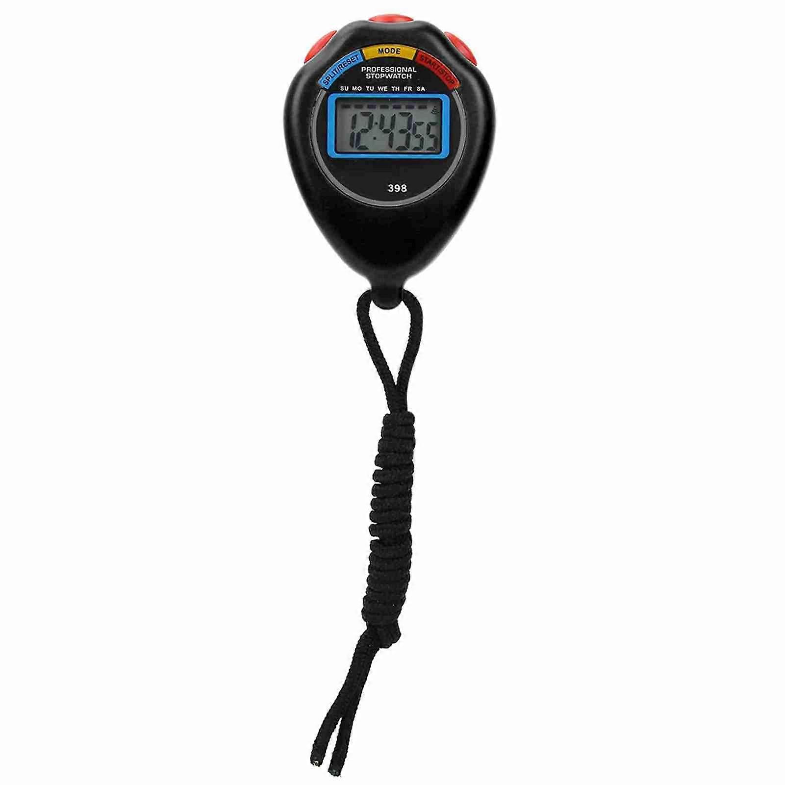 Professional Electronic Stopwatch for Sports, Running, Swimming, Black