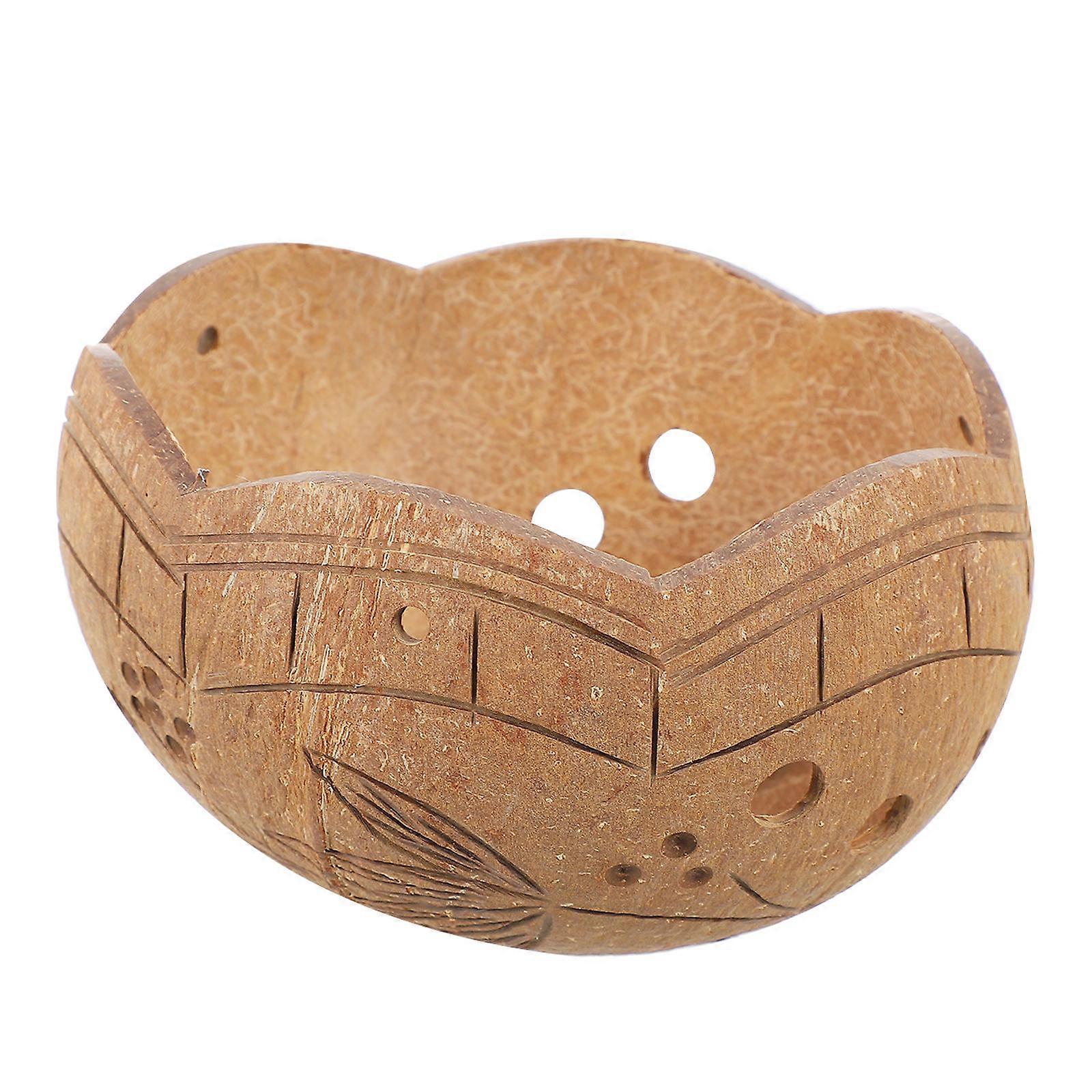 Small Bonsai Pot Coconut Shells Decorative Flowerpot For Windowsill Round Shape 1Set