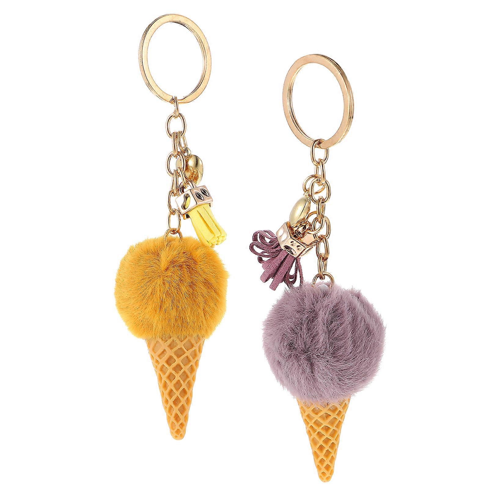 Ice Keychain Pendant 2 Pack Multi Functional Bag Charm for Keys, Handbags, Lightweight & Durable Key Accessory