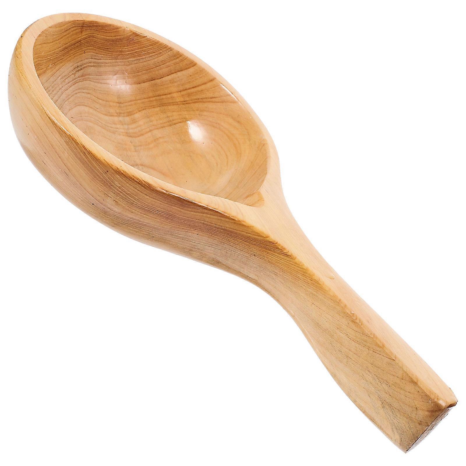 Wooden Water Ladle with Long Handle, Ergonomic Design Scoop for Bathing, Cooking, Gardening – Daily Use Capacity Water Container