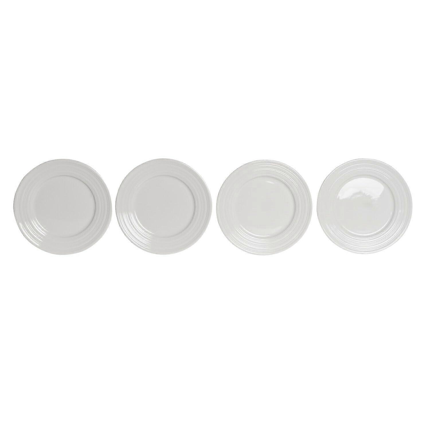 Plato Set of 4 Porcelain 19 x 19 x 2 cm White