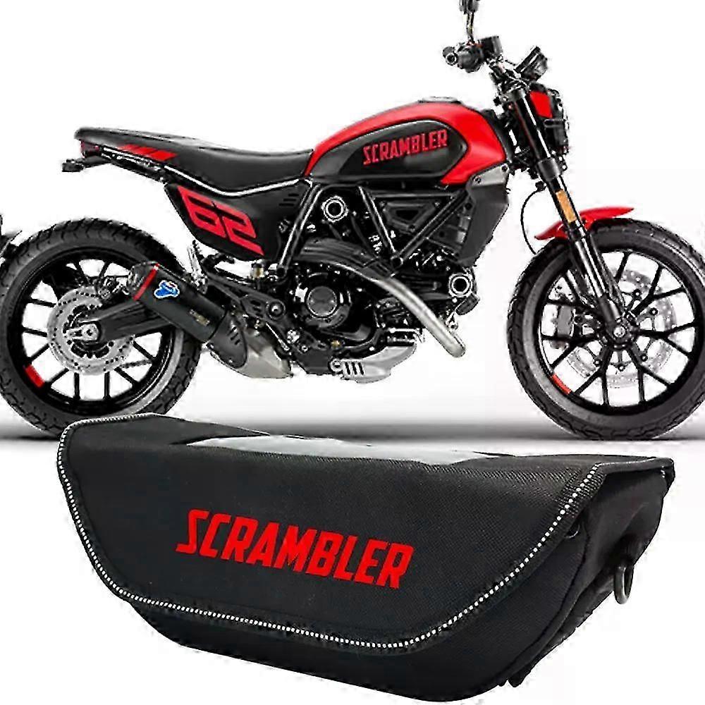 Fit For Ducati Scrambler 800 Lineup scrambler800 2023 Motorcycle Handlebar bag waterproof handlebar travel navigation bag-Red