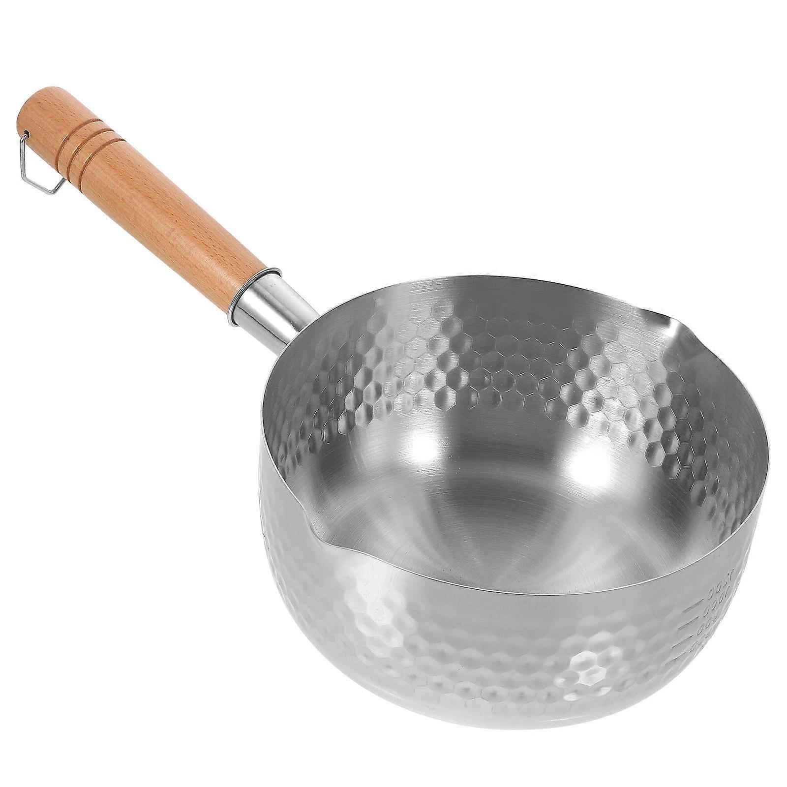 Saucepan Ramen Cooking Pan Chefs Use Flat Bottom Stainless Steel Stewing 1Pack