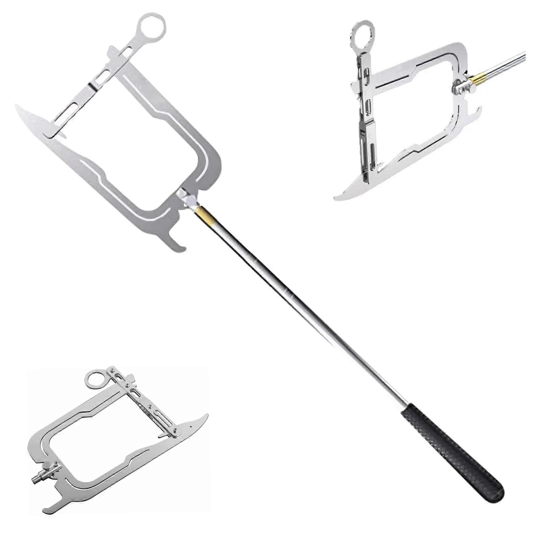 Boat Hook Telescopic U Shaped Docking Hook Metal Moor Rope Hook With Non Slip Handle Portable Pole