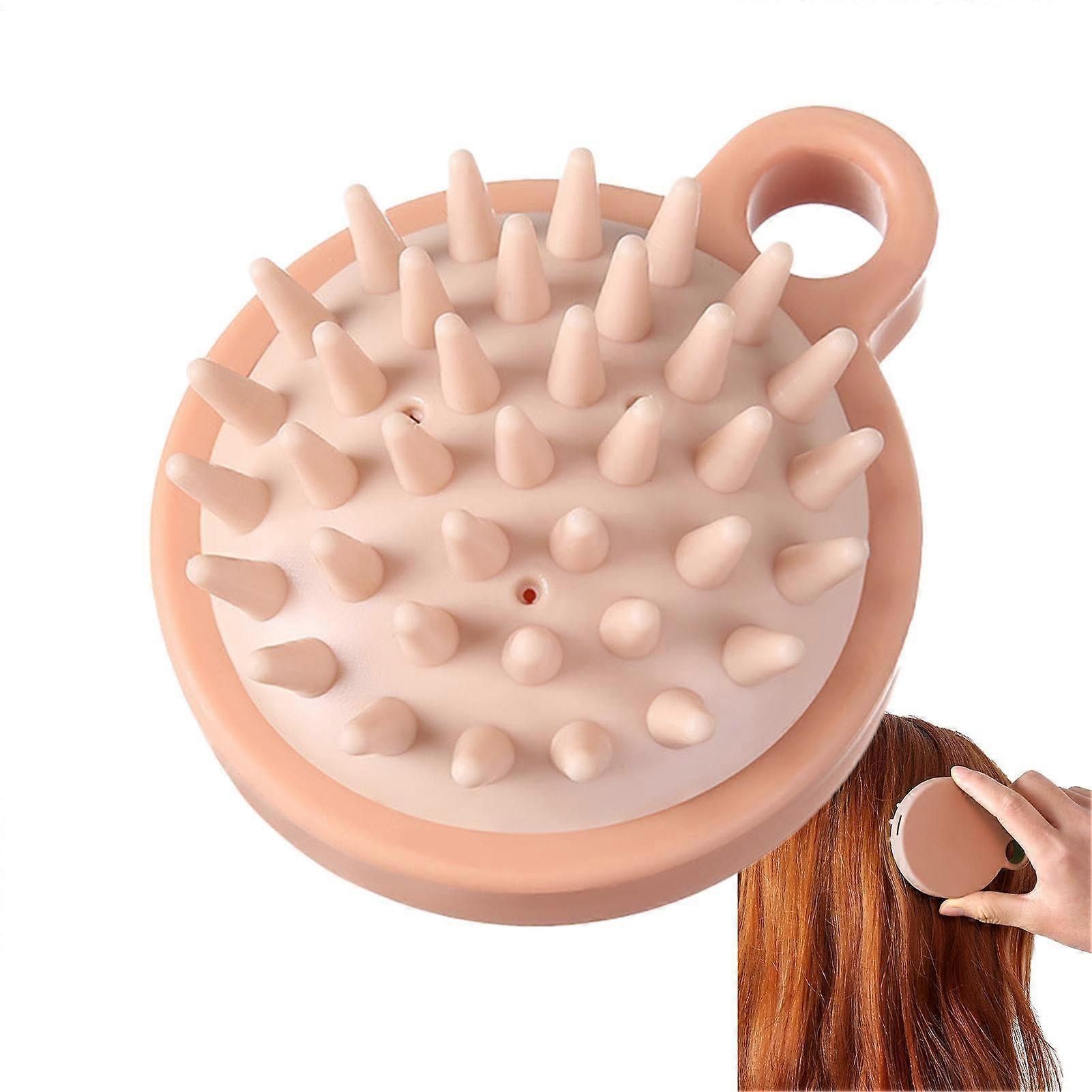 Scalp Massage Brush with Silicone Bristles for Deep Cleansing, Exfoliating, and Dry Scalp Care on Wet or Dry Hair - Pink