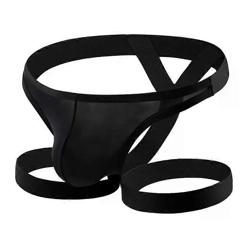 Męska seksowna koszulka Jockstrap Lodowy jedwab półprzezroczysta bielizna Wysoki elastyczny pasek na nogę Stringi Geje Enhance U Wypukła torebka z otwartym tyłkiem Majtki