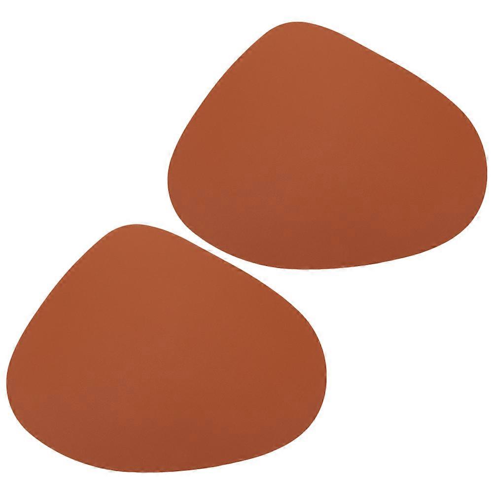 Nonslip for Kitchen Table Heat Resistant Scratch Protector Drop Shape Furniture Use Brown 42.50X34.00X0.18CM 2Pcs