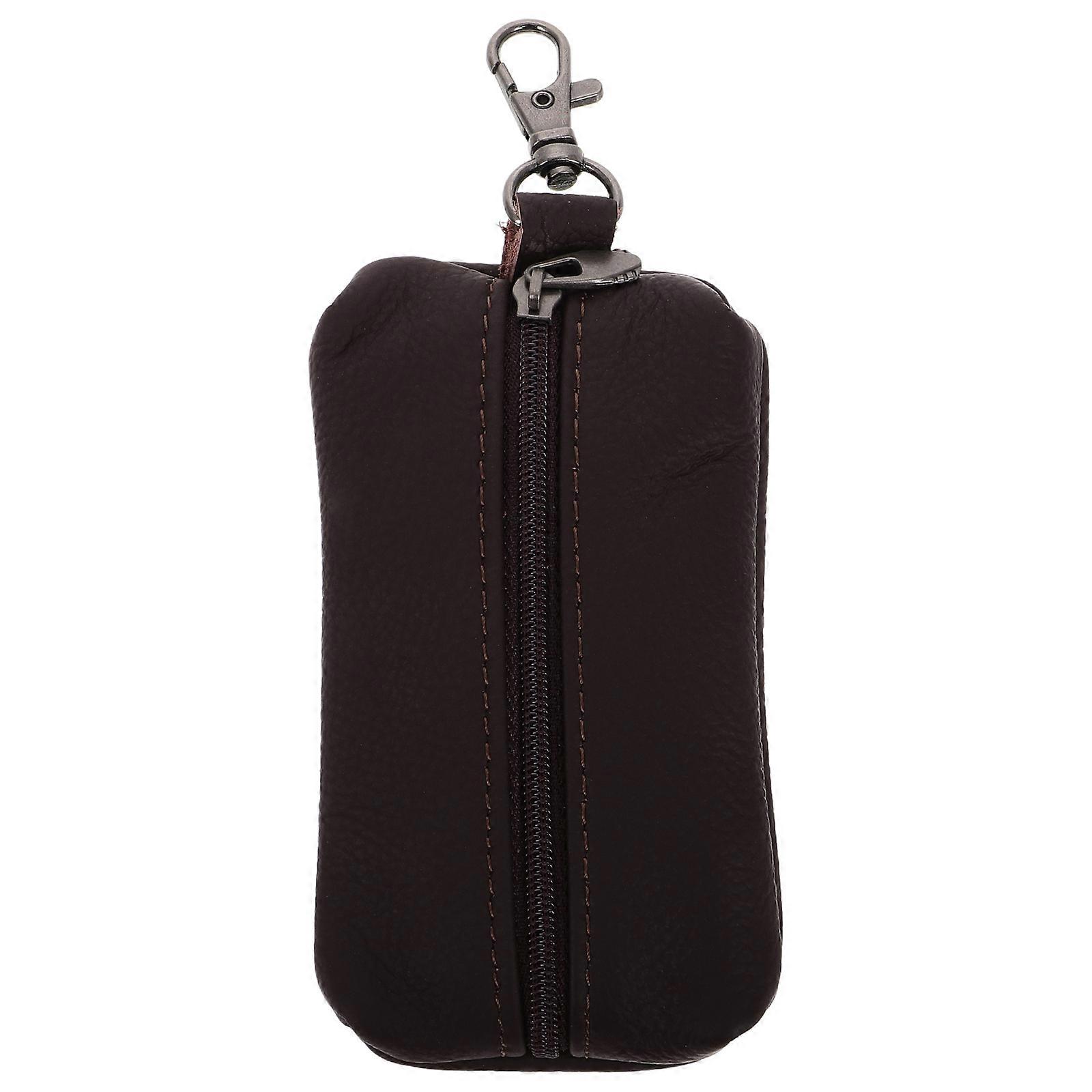 Lightweight Zipper Coin Purse Wallet with Keychain, Durable PU Construction, Travel Friendly Card Holder Wristlet Organizer for Everyday Use for Men