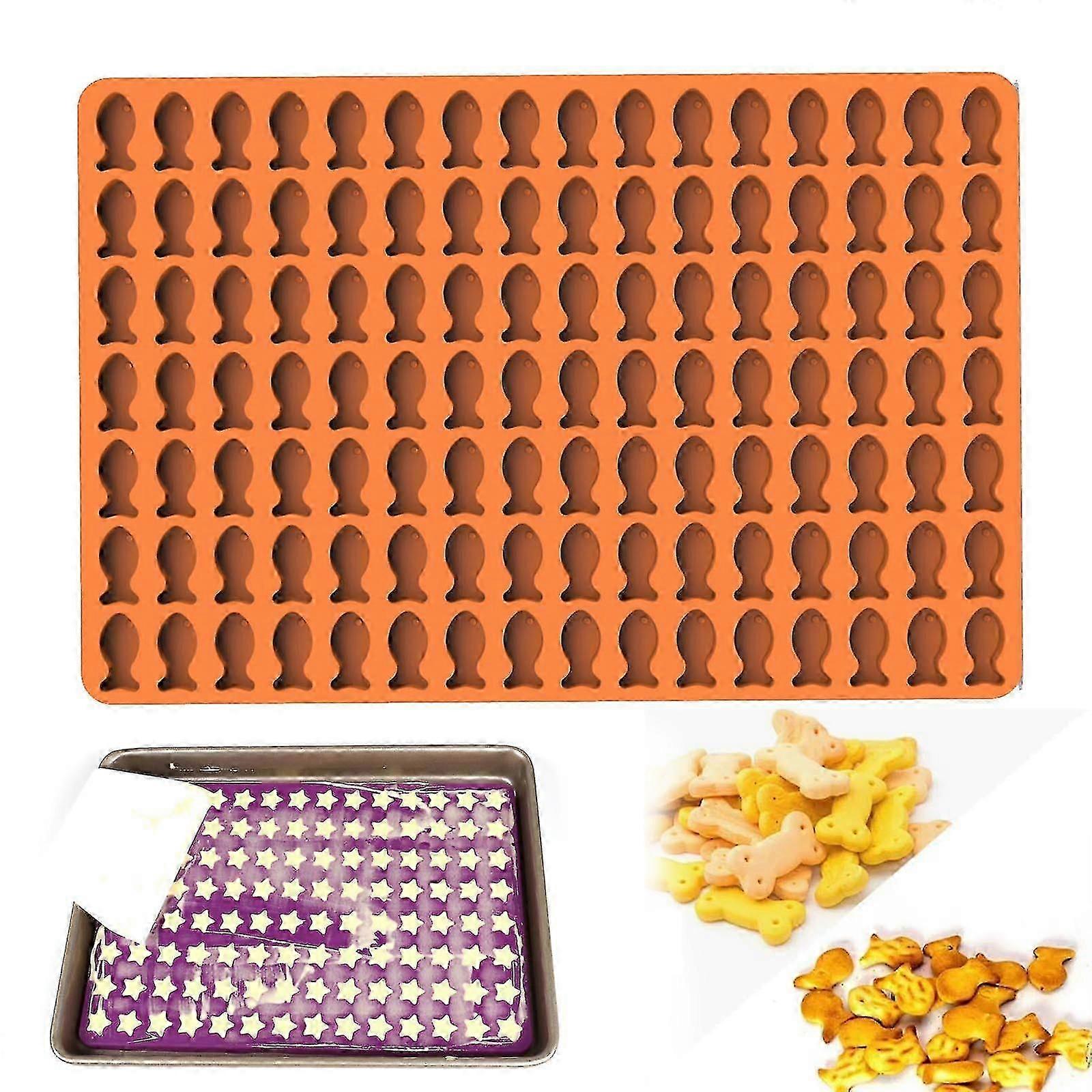 Silicone Baking Molds, Mini Pentagonal Heart Shaped Fish Bone Dog Biscuit Snack Ice Lattice Cookies Non-stick Food