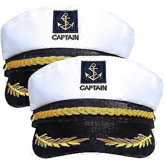 2 Pieces Navy Marine Admiral Style Hat - Adjustable Cap for Certain Brand