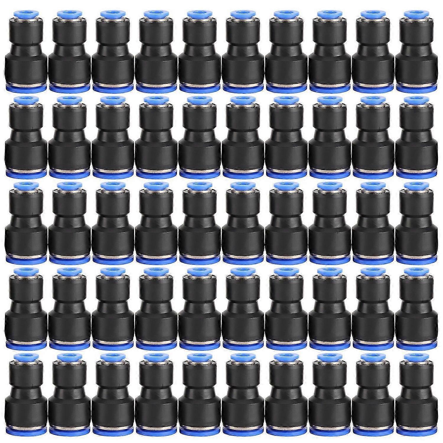 50Pcs Pipe Connector 2Way PU Air Tube Quick Connectors Push in Hose Fitting PG168