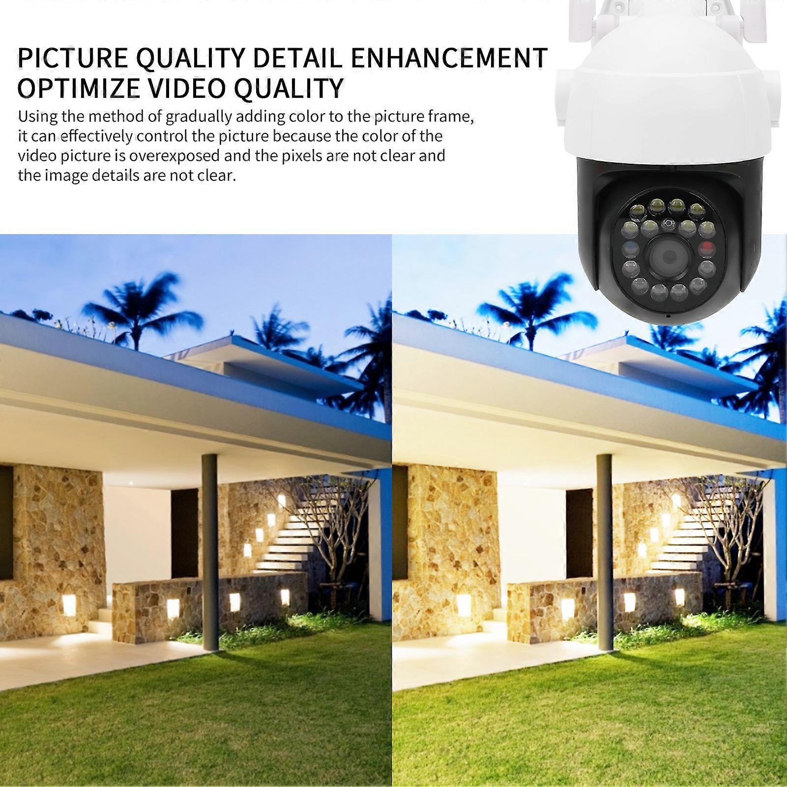 WIFI 1080P Dome Camera 1080P Night Vision PTZ 17Lights for Ourdoor Tracking Home Security 110‑