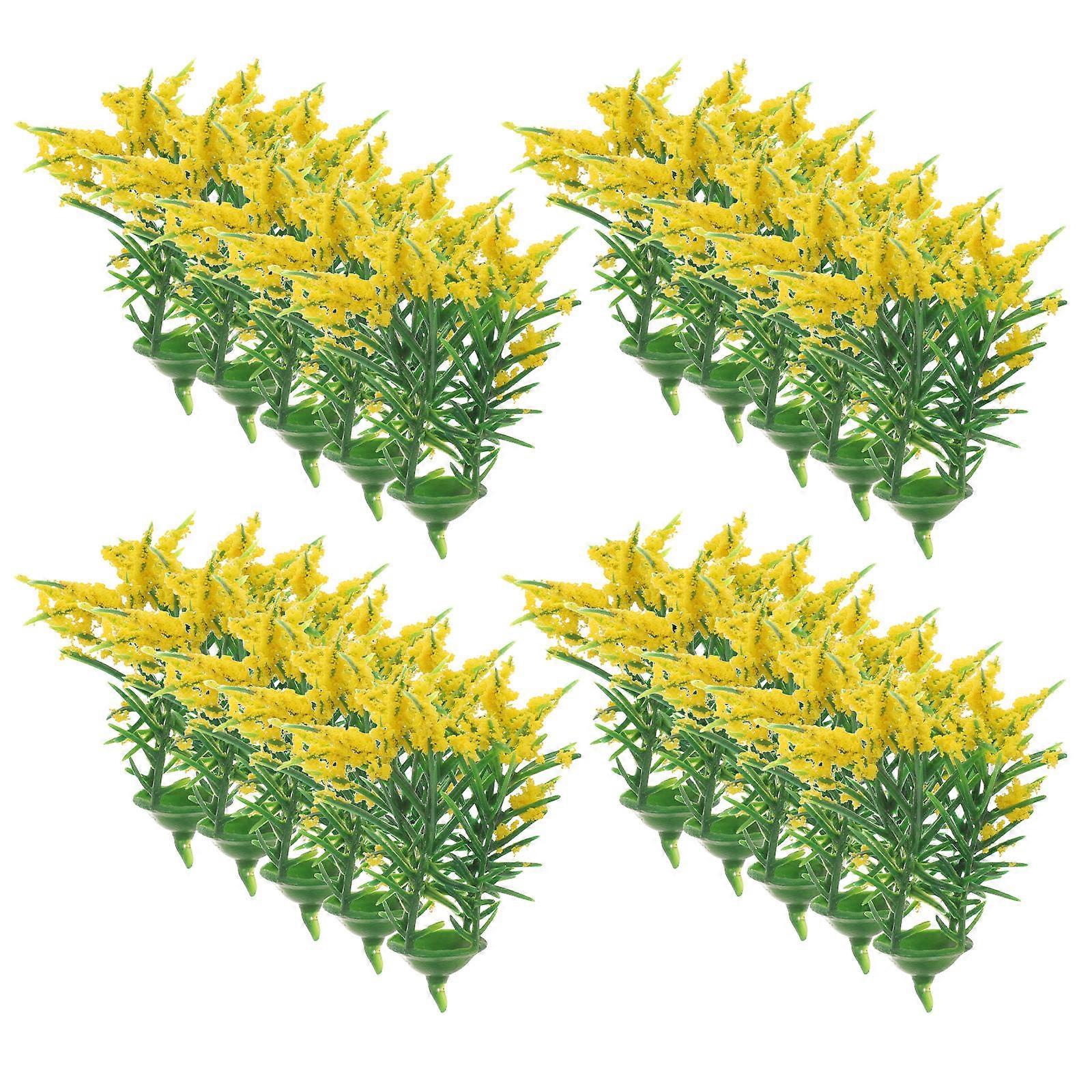 コレクターや愛好家のためのミニチュアデコレーションプラスチックミニチュアプラント20個