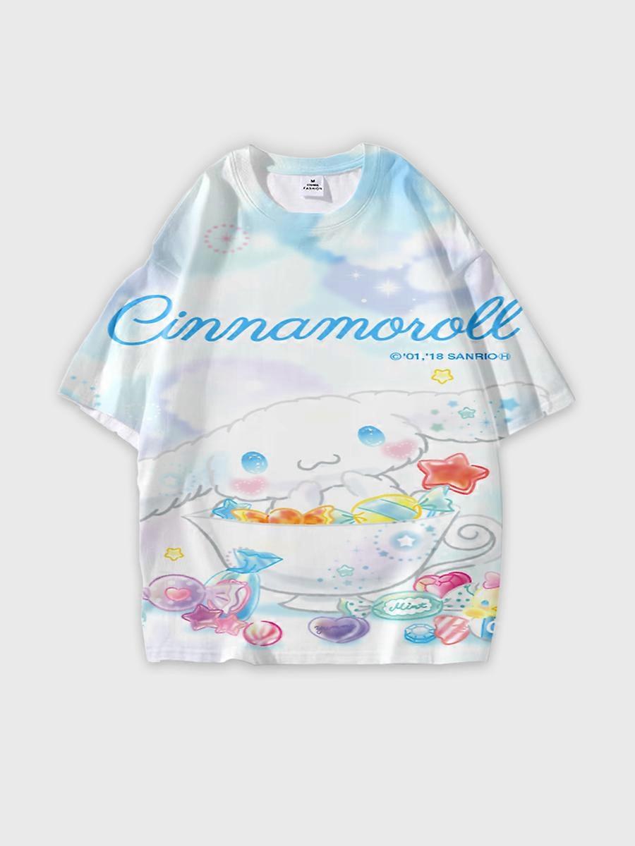 T-shirt round neck Pattern loose short sleeve JW1059