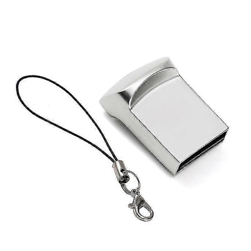 Sølv No Logo Mini USB-flashdrev - 16 GB Memory Stick til bærbar datalagring og filoverførsler