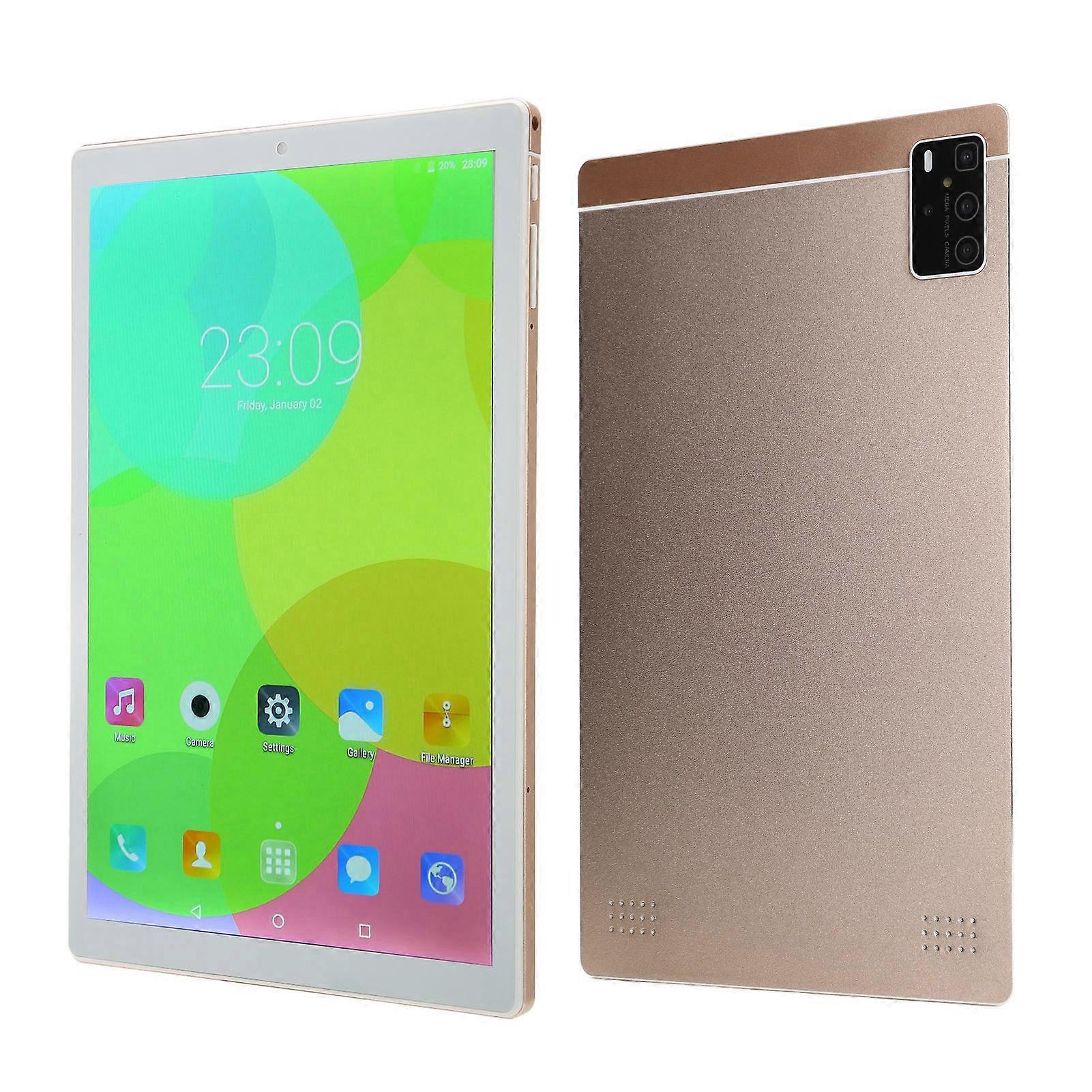 10.1in Android 11 Tablette 6 Go de RAM 128 Go de ROM Golden Octa Core