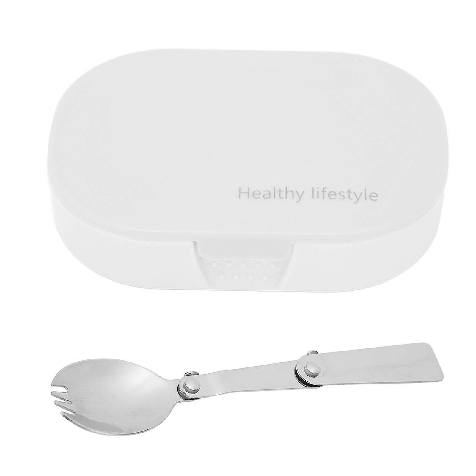 UV Sanitizer Box Foldable Spoon Set Portable Mini Size Auto Off USB Charging Safe Healthy Ultraviolet Light SanitizerWhite