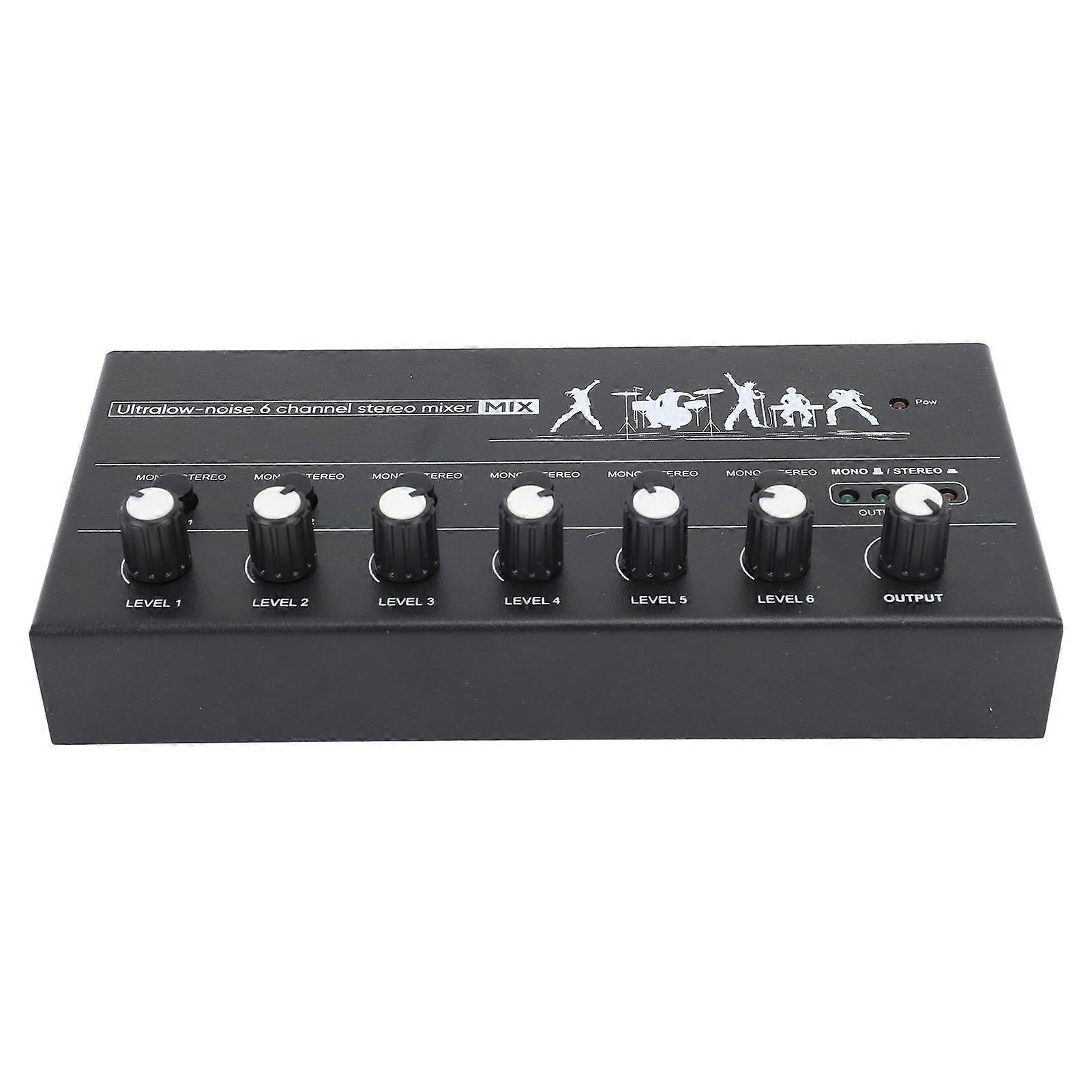 6 Channel Stereo Mixer Mini DC 5V o Mixer Sound Mixing Console for Music Performance